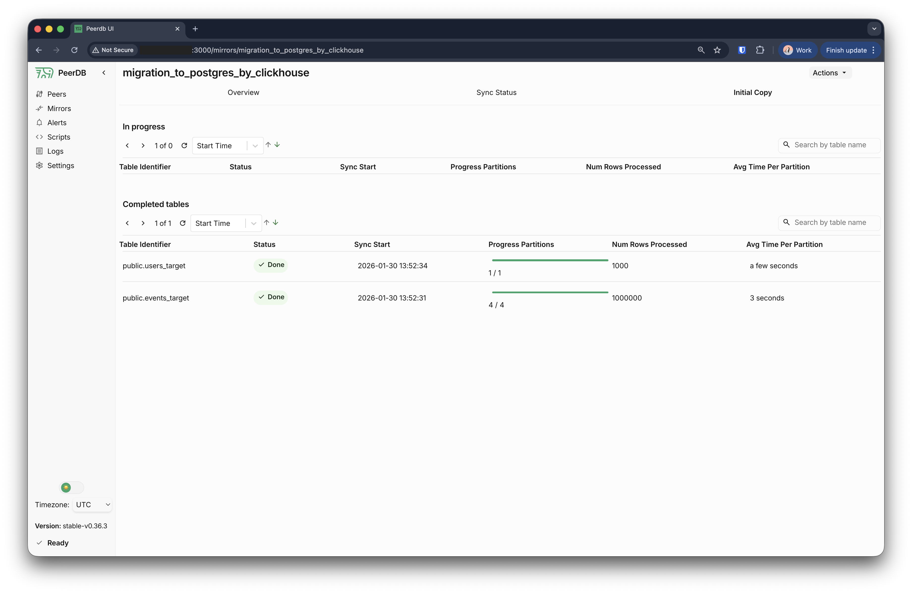 Initial Load Progress